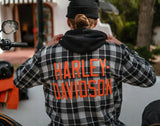 Harley-Davidson Hemd mit Kapuze Karo grau