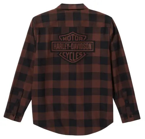 Harley-Davidson Flannel Shirt Bar & Shield Buffalo Check braun/schwarz