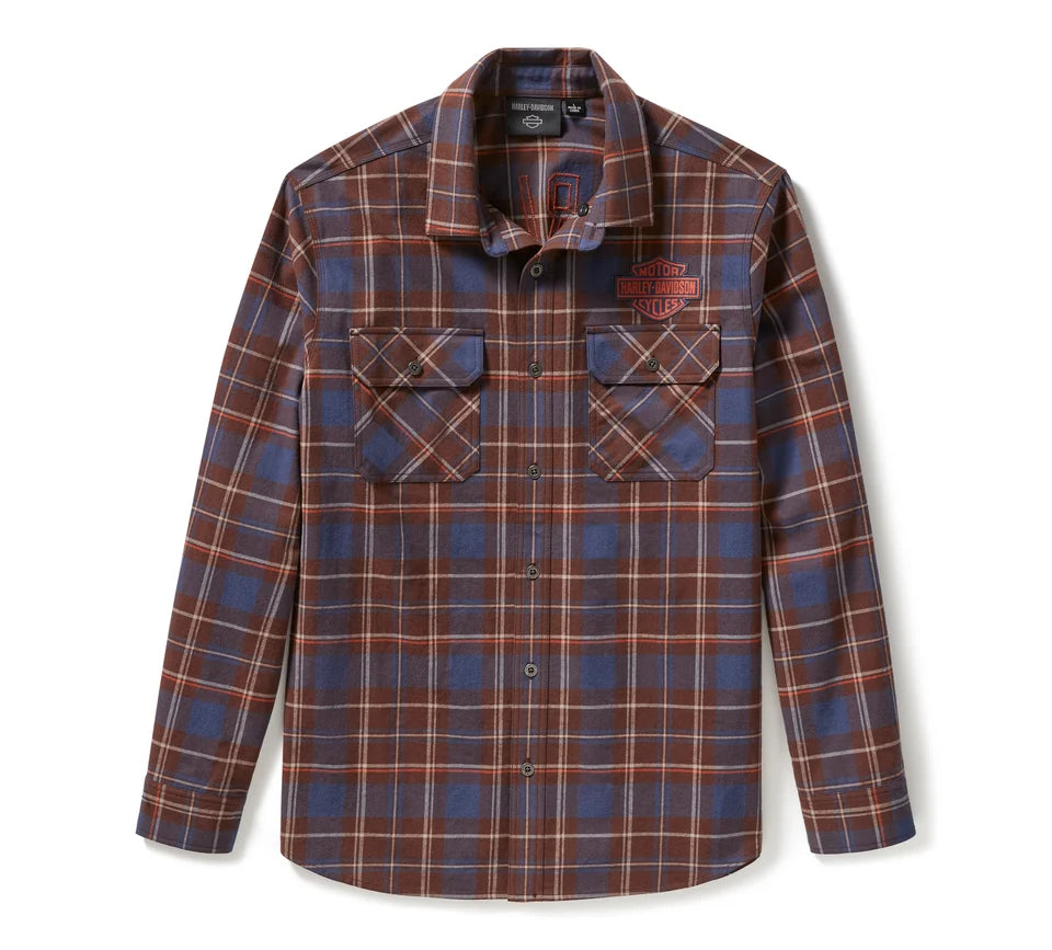 Harley-Davidson "Racer Font Yarn Dyed Plaid Shirt"