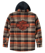 Harley-Davidson Shirt Jacket Bar & Shield Hooded Black/Brown