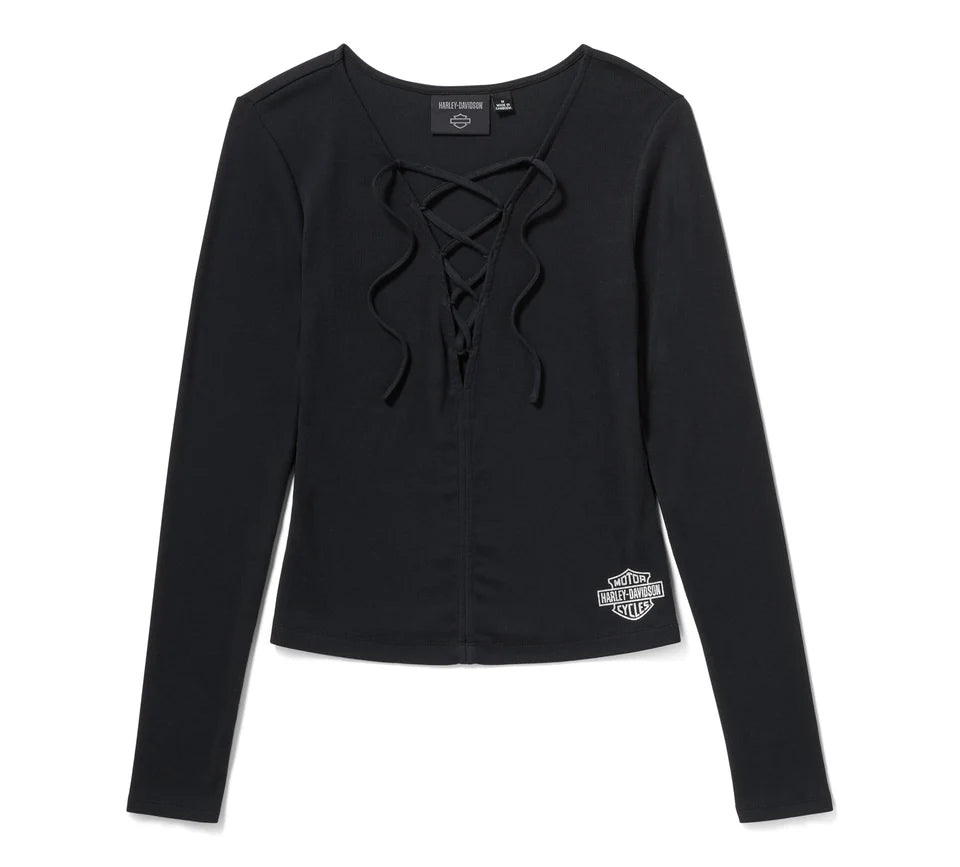 Harley-Davidson Longsleeve Women "Lace up" Black