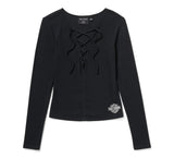 Harley-Davidson Longsleeve Women "Lace up" Black