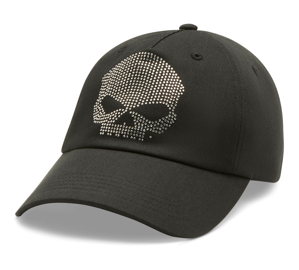 Women's Willie G Bling Skull Ballcap - Harley Black