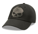 Women's Willie G Bling Skull Ballcap - Harley Black