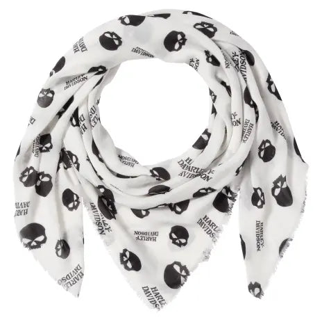 Harley-Davidson Damenschal Willie G Skull off-white/schwarz