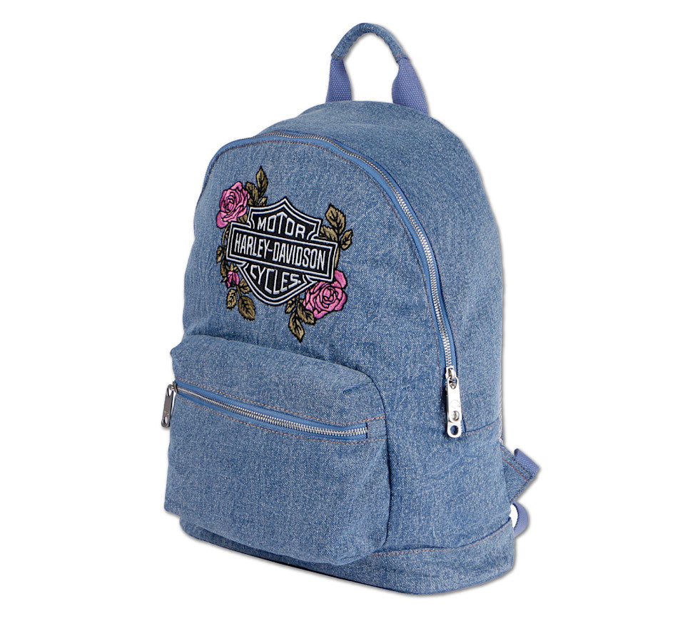 Harley Davidson Rucksack "Blue Denim & Roses"