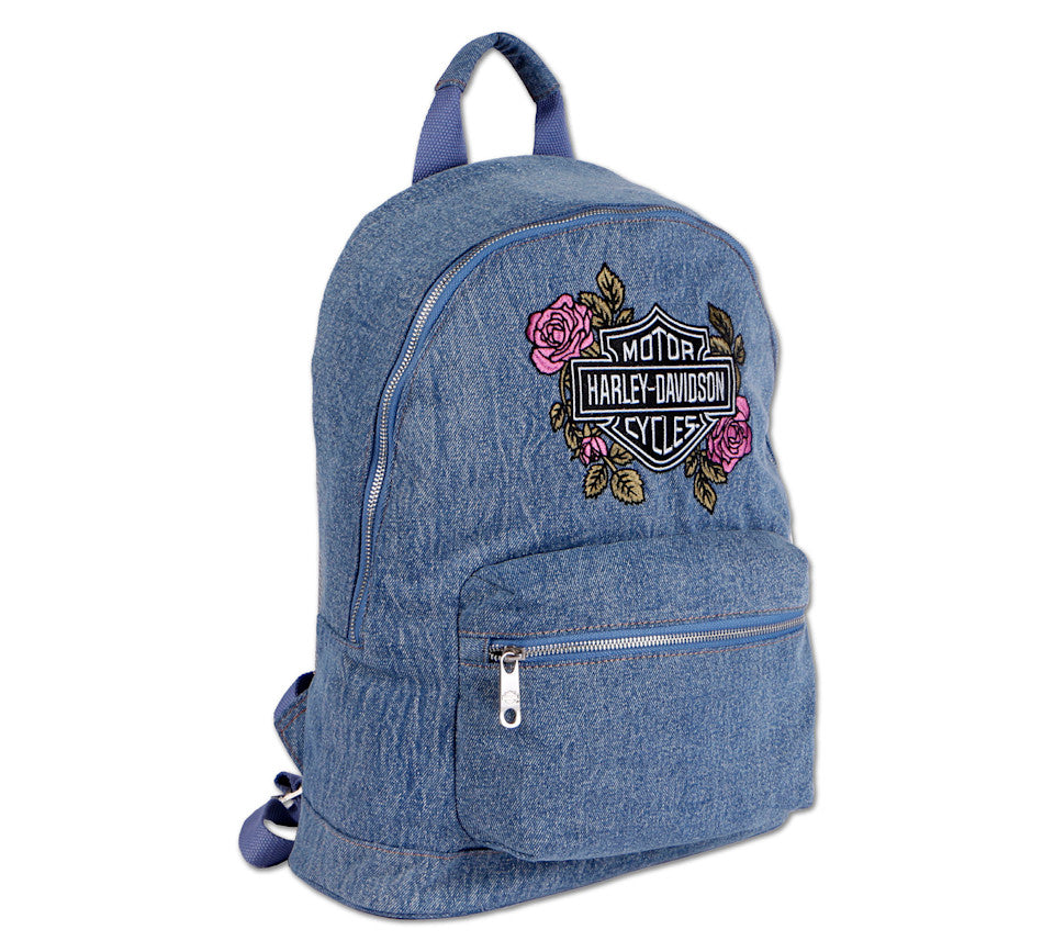 Harley Davidson Rucksack "Blue Denim & Roses"