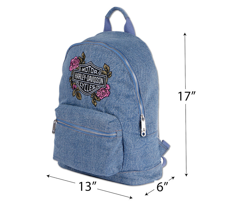 Harley Davidson Rucksack "Blue Denim & Roses"