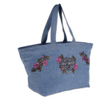 Harley-Davidson Overnight Tote Bag "Blue Jeans & Roses"
