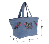 Harley-Davidson Overnight Tote Bag "Blue Jeans & Roses"