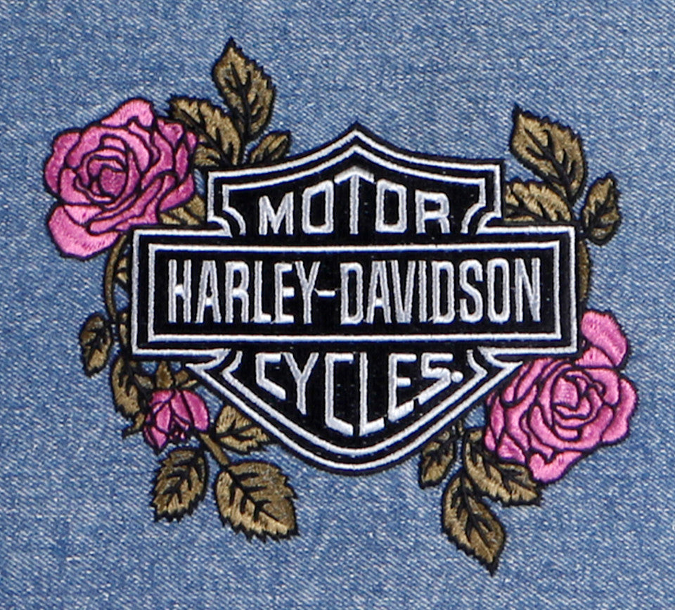 Harley-Davidson Overnight Tote Bag "Blue Jeans & Roses"