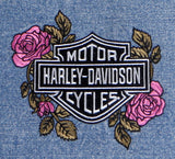 Harley-Davidson Overnight Tote Bag "Blue Jeans & Roses"