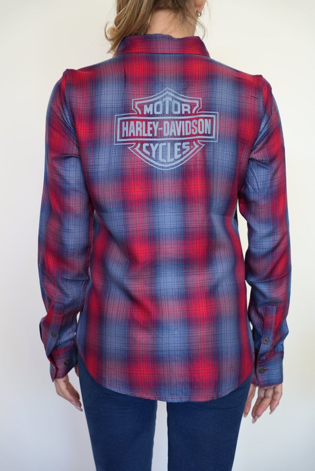 Hemdbluse mit Knopfleiste  Rot/Blau kariert