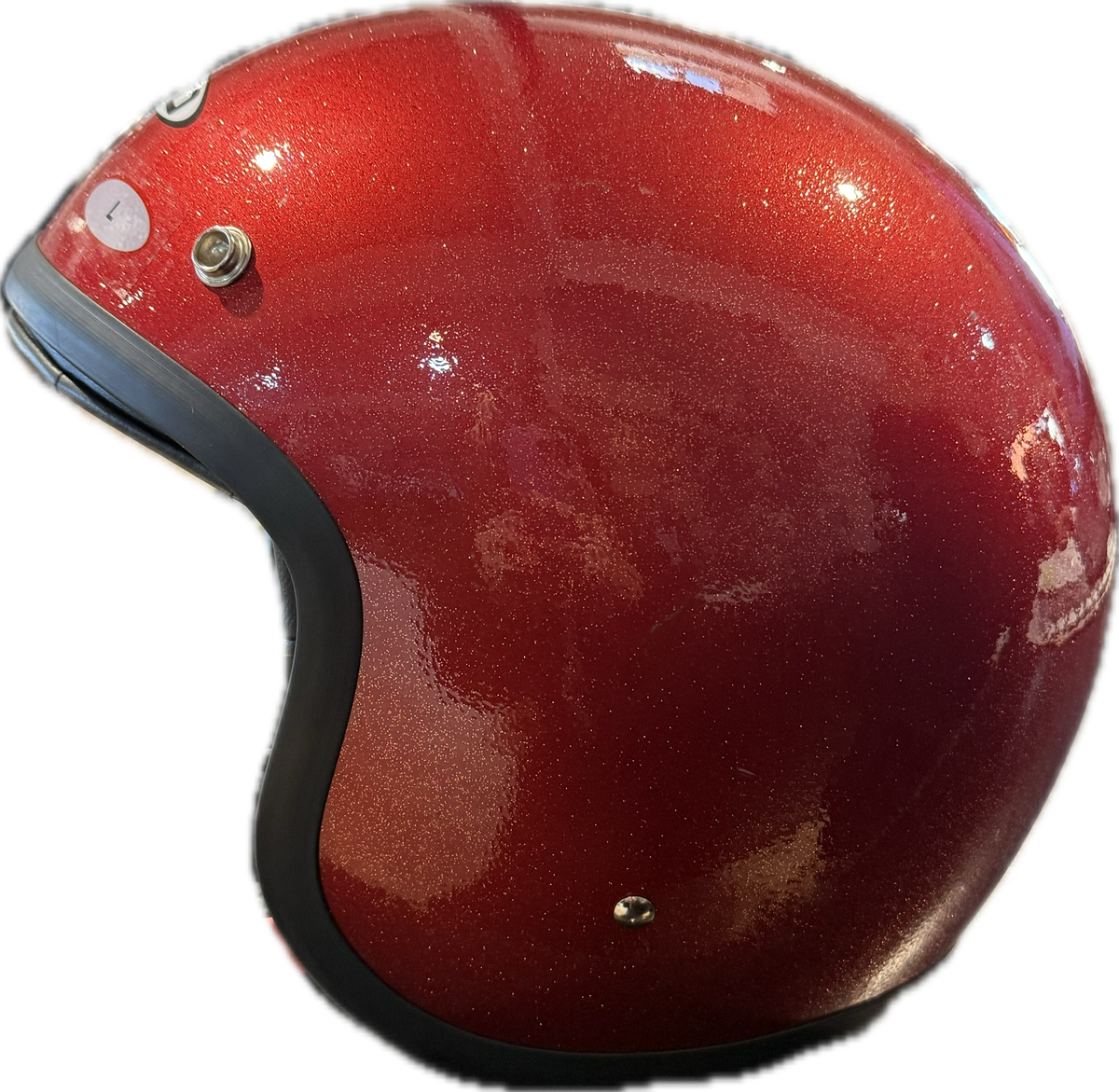 Helm 70'S METAL FLAKES, feuerrot. Größe L