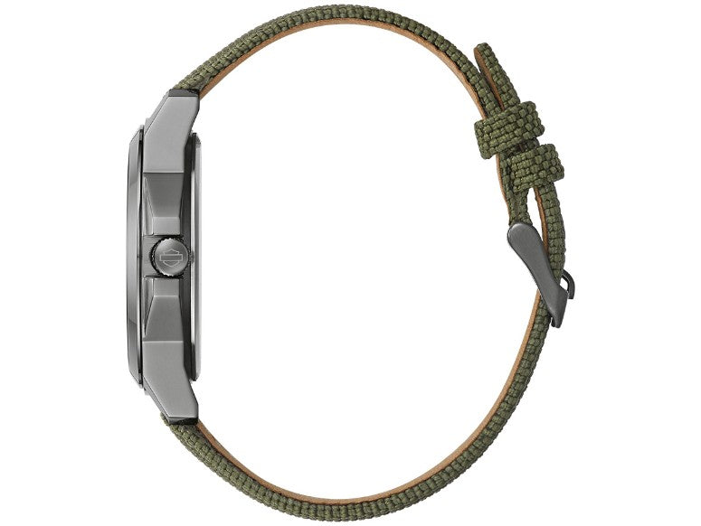 Harley-Davidson Men's B&S Camo Print Stainless Steel Watch w/Nylon Strap