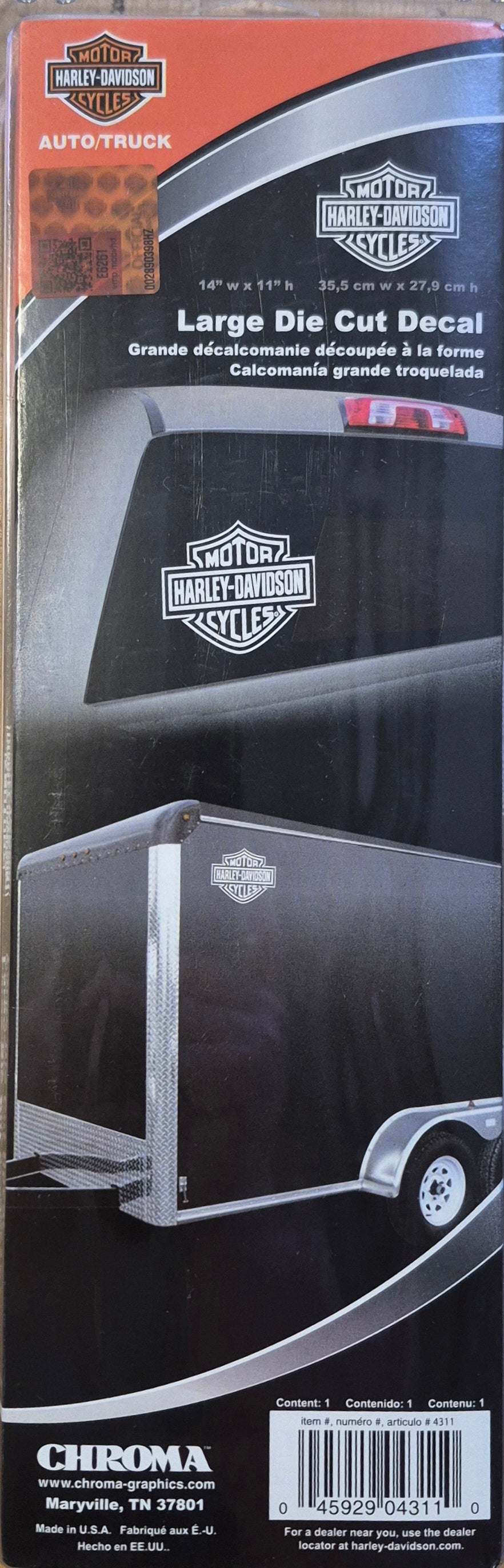 Harley-Davidson Harley-Davidson Scheibenaufkleber Chroma H-D Bar & Shield