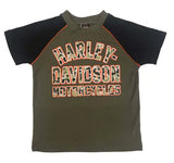 Harley-Davidson Kinder T-Shirt Reglan Camo grün/schwarz