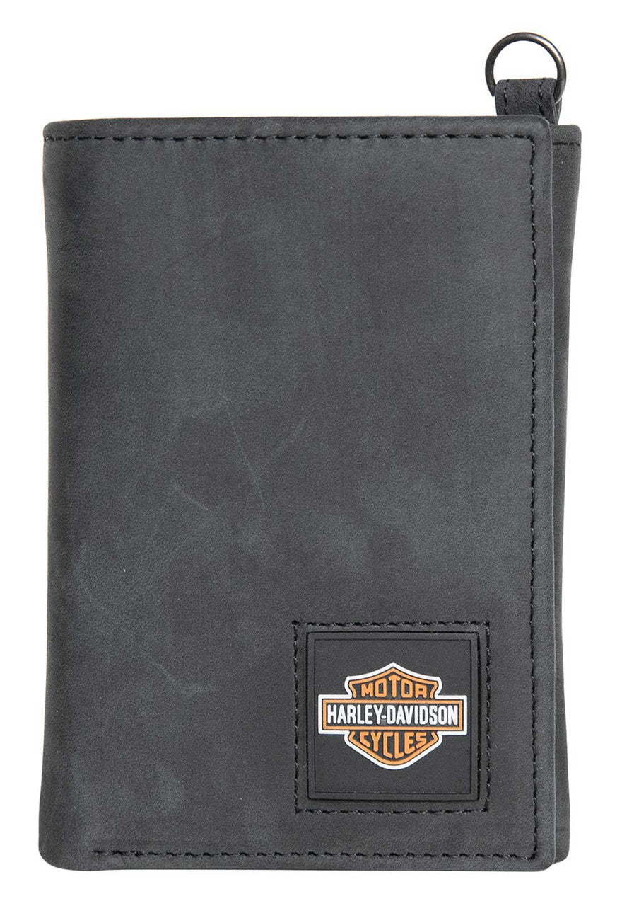 Harley-Davidson Geldbeutel Trifold Rubber Patch Black