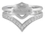 Harley-Davidson Ring "Chevron Bling" Sterlingsilber