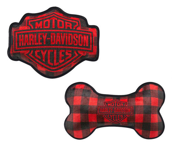 Harley-Davidson Holiday Plaid Pet Toy Set
