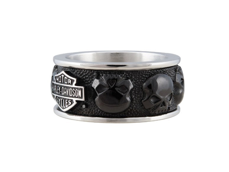 Harley Davidson Herrenring 'Multi Skull Band'