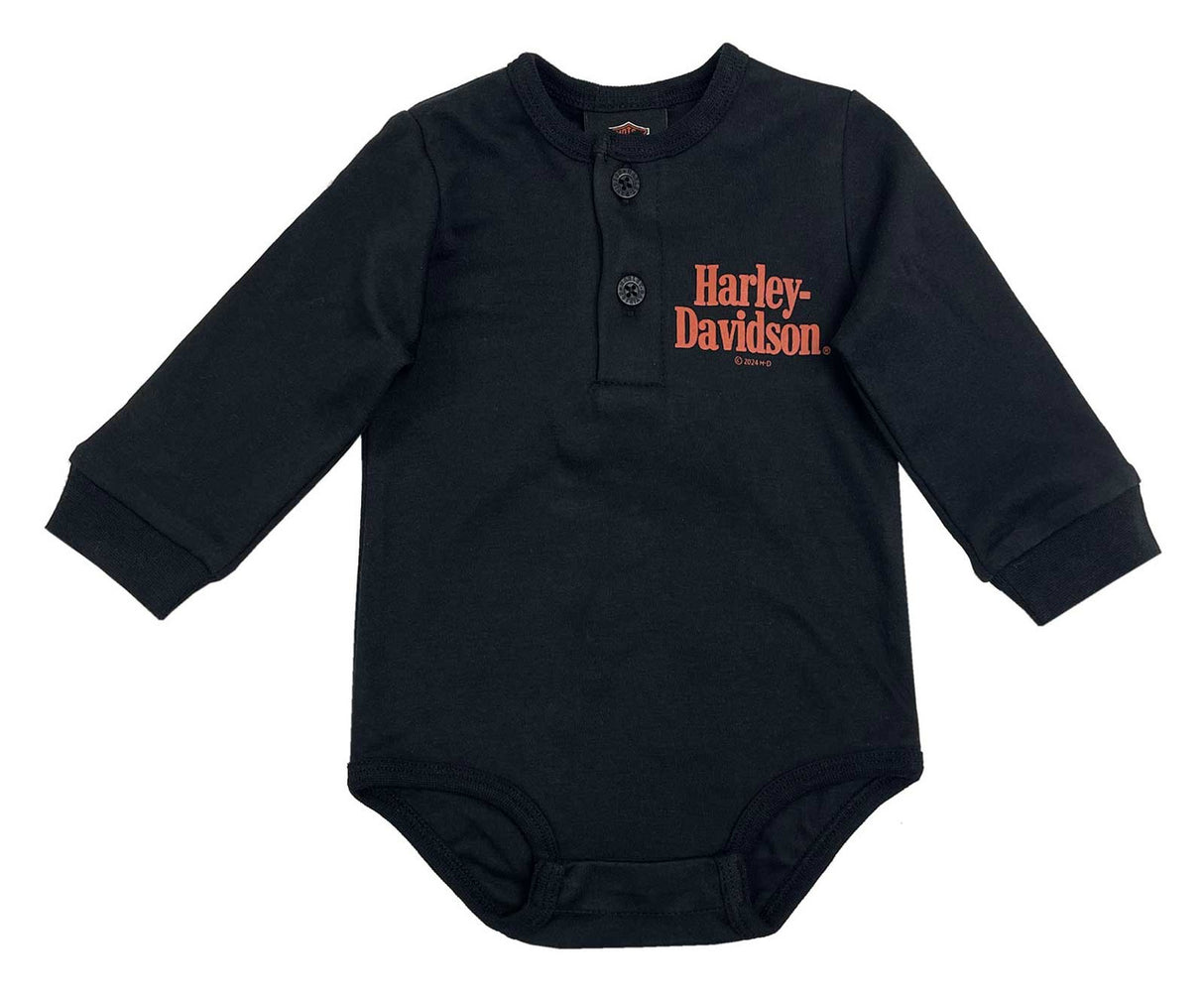 Harley-Davidson Longsleeve Henley schwarz