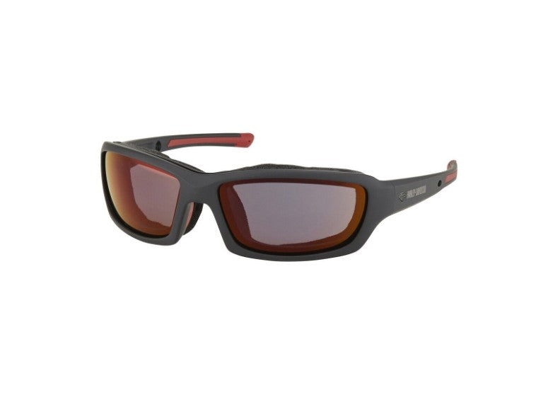 Harley-Davidson Motorradbrille Gym Time schwarzmatt/rot verspiegelt – getönt