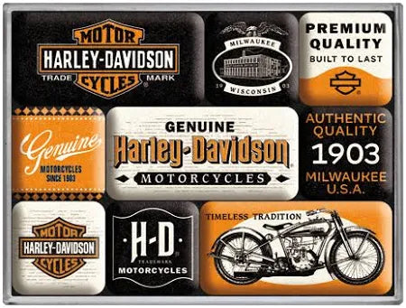 Harley-Davidson Magnet Set Nostalgic Milwaukee